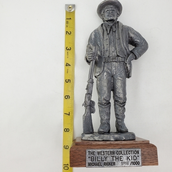 Billy The Kid Pewter Statue Western Collection Michael Ricker 1992 10” 1/1K RARE - Picture 10 of 11
